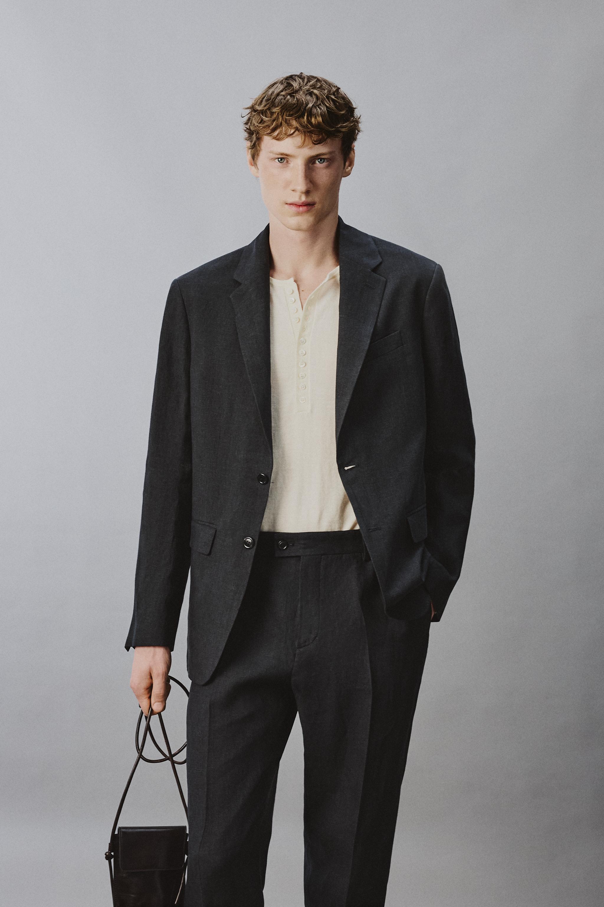 REGULAR FIT 100% LINEN SUIT BLAZER